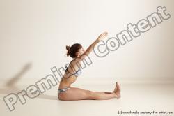 Underwear Gymnastic poses Woman White Moving poses Slim long brown Dynamic poses Academic